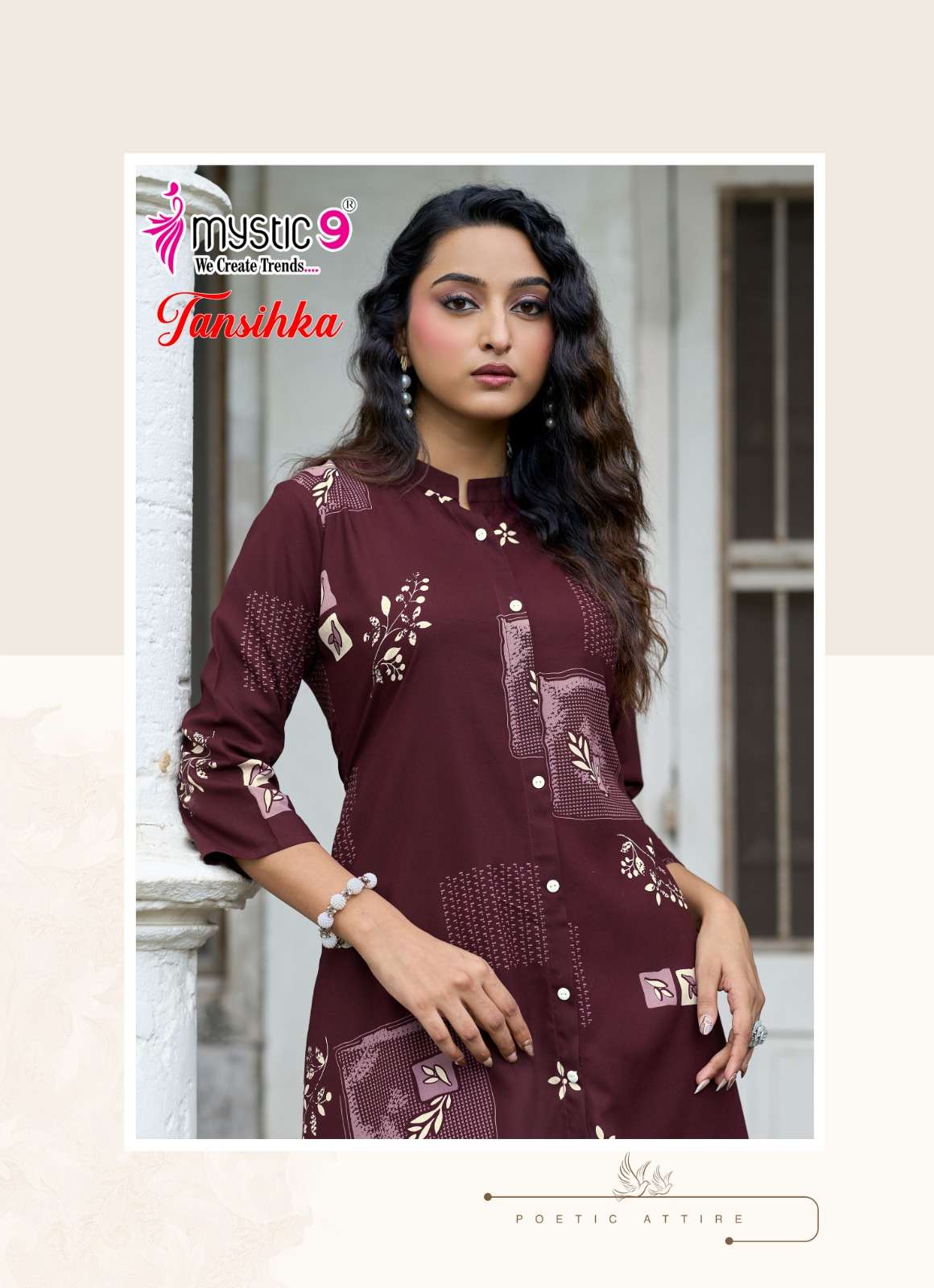 MYSTIC 9 TANISHKA VOL 1 HEAVY VISCOSE PRINT A LINE CUT CORD SET SURAT BRAND WHOLESALER 